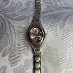 Zip Women’s Watch Rose Face Silver And Gold Band