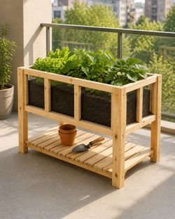 Raised Garden Bed with Storage Shelf – $19.99