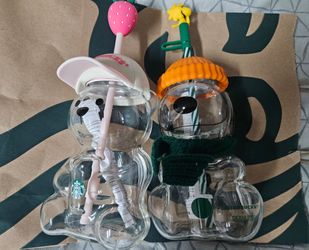 Authentic collectible Starbucks Bear and Snoopy cups