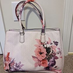 New With Tags Guess Floral Blush Pink Handbag Purse Tote