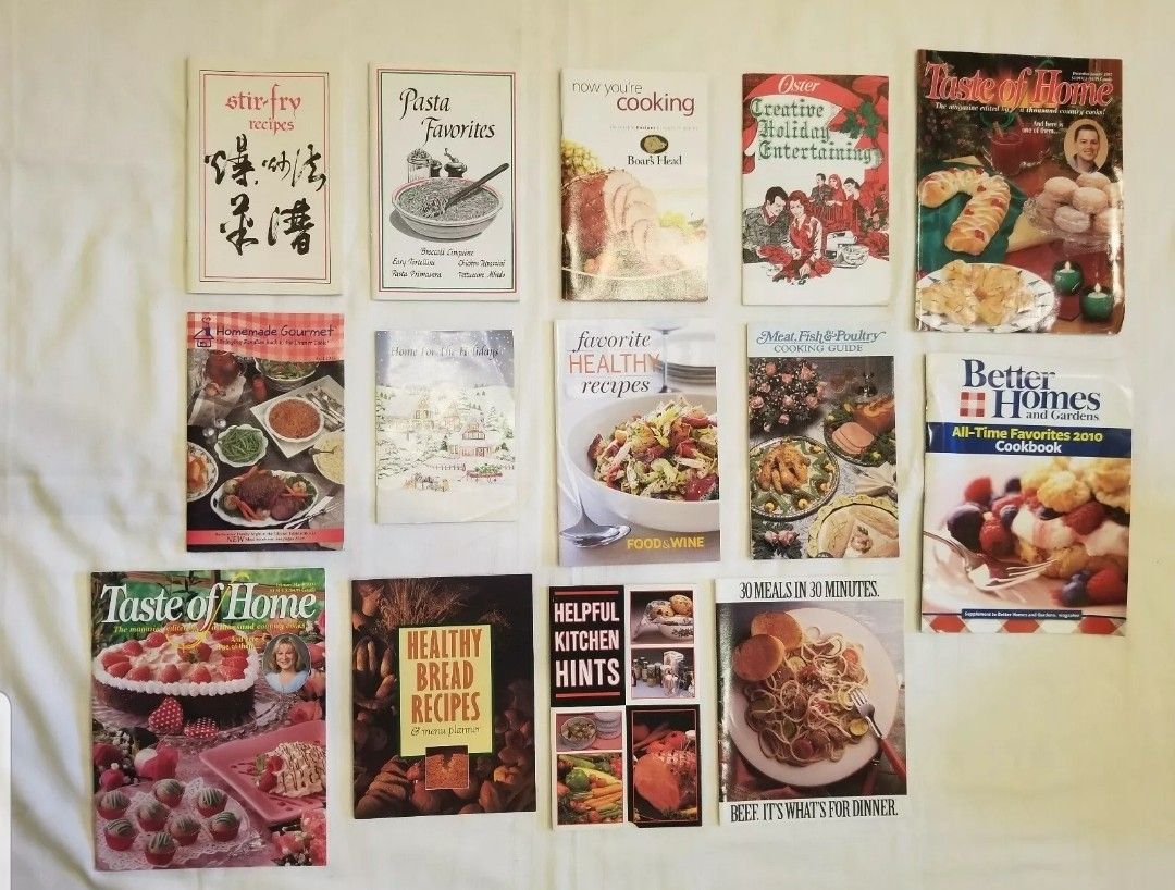 Set of 14 Cookbooks And Cooking Guides