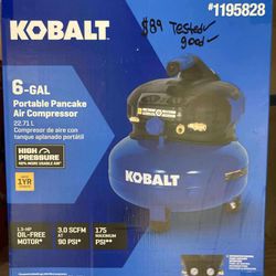 Kobalt 6 Gallon Air Compressor 