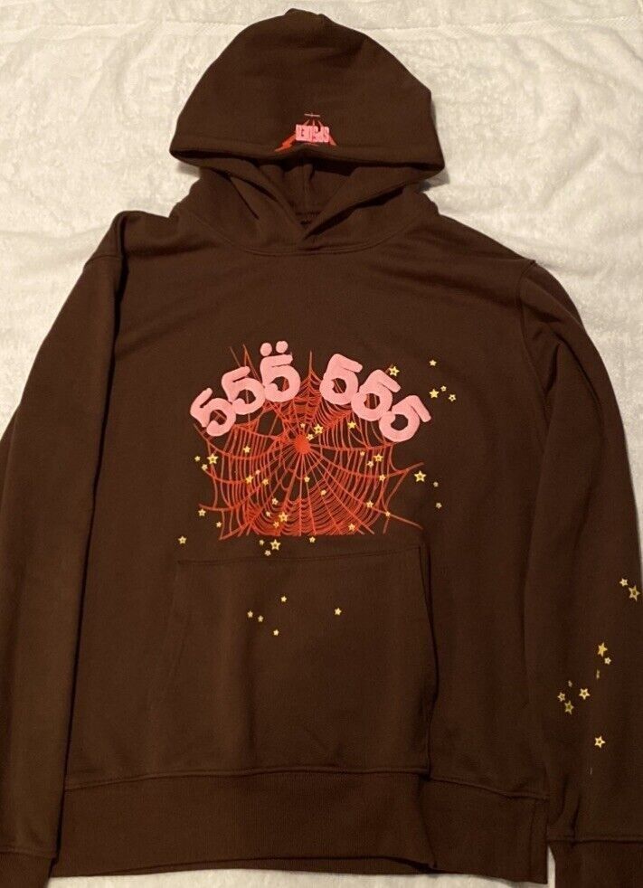 Sp3der Worldwide "555" Hoodie Size Medium And Extra Large Brown Pink Young Thug Hoodie Sweatshirt