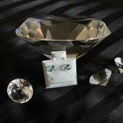 Sky Blue Stud Earrings – .925 Silver