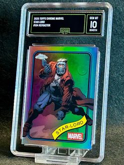 2025 Topps Chrome Marvel 🔥 Star-Lord 🔥 Refractor GMA 10 💎 Mint - Marvel
