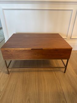 West Elm Pop-Up Storage Coffee Table - walnut
