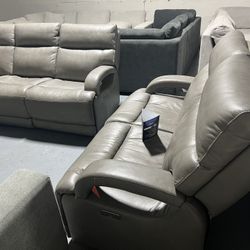 COUCH SOFA GRAY RECLINER ELECTRIC COUCH 