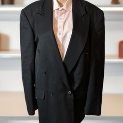 PIERRE BALMAIN Paris Black 100% Pure New Wool Blazer Jacket Size 40L MW59