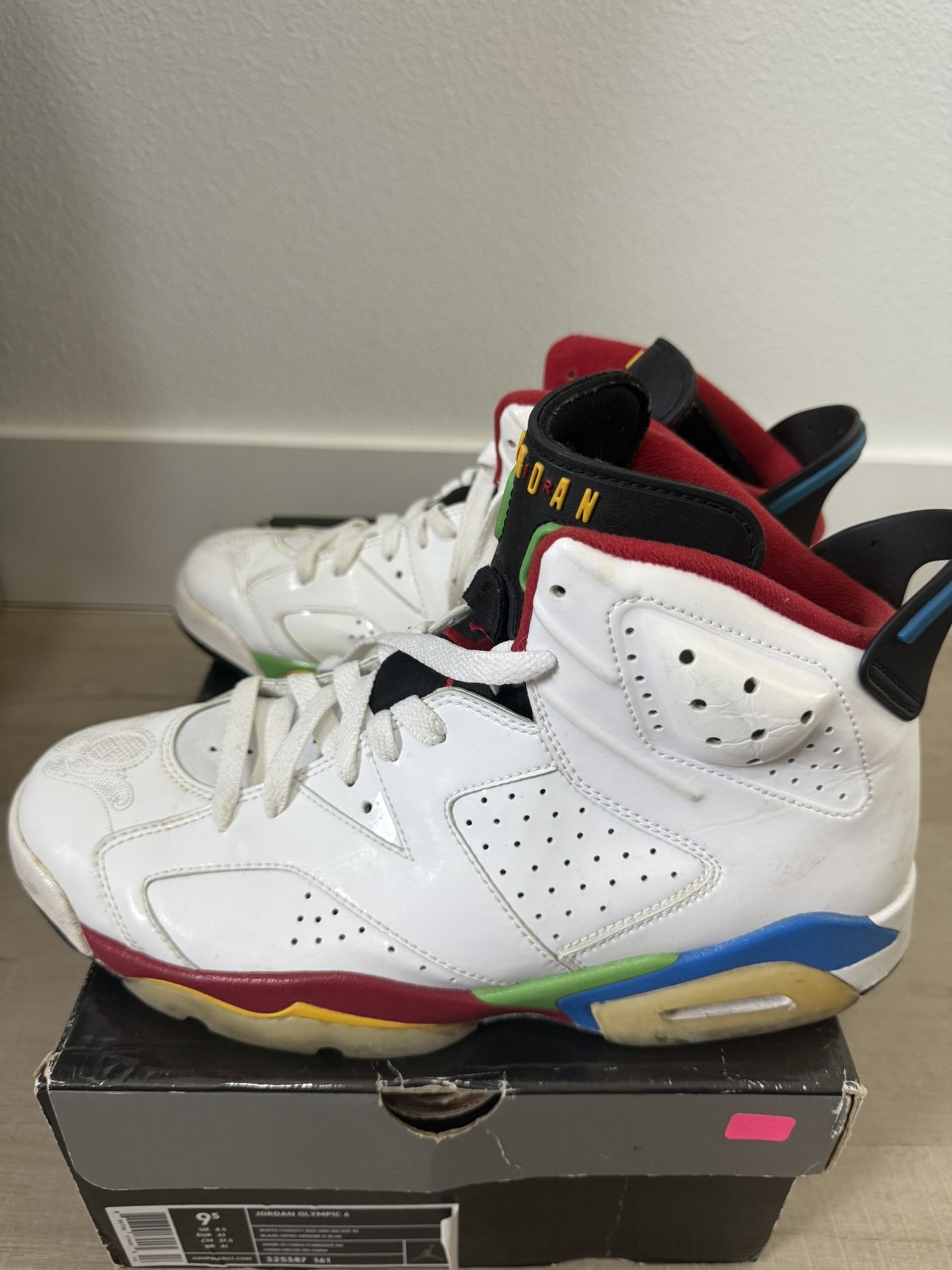 Nike Air Jordan 6 Retro Olympic Beijing 2008 Sz 9.5