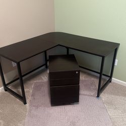 Desk and Cabinet