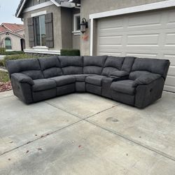Beautiful Reclining Microfiber 2pc Sectional (Delivery Available)