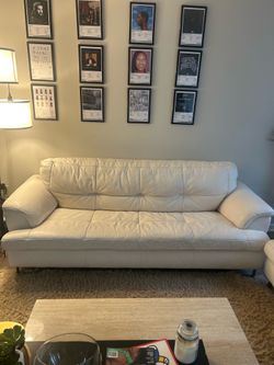 White leather couches