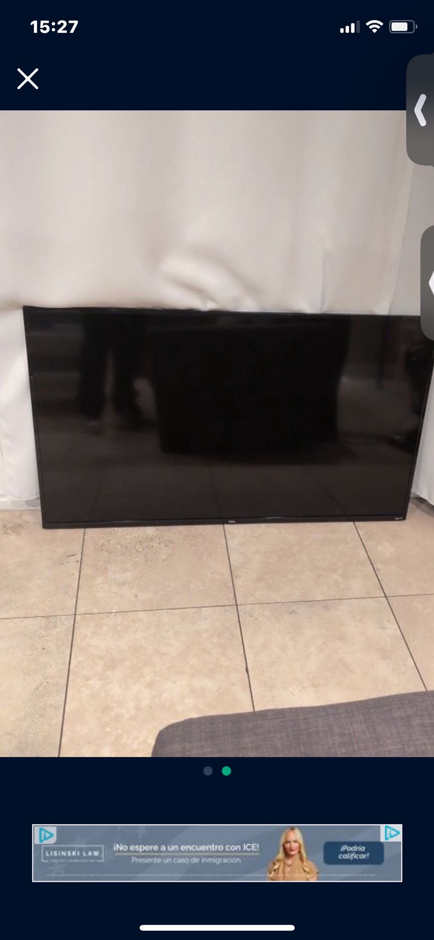 50” TCL Roku smart tv