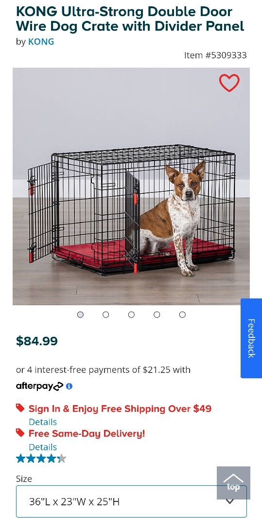 KONG Ultra-Strong Double Door Wire Dog Crate with Divider Panel