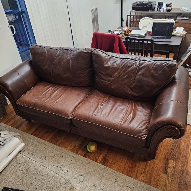 Leather Sofa (Seats 3)