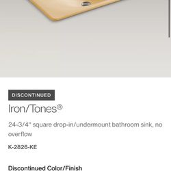Kohler Cast Iron Sink K-2826-KE