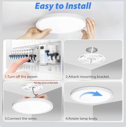 12Inch LED Ceiling Light Flush Mount, 5CCT 3000K-6500K Adjustable Ceiling Light Fixture, 2400LM 24W Bright White Flat$15 Dollars Each I Have 6 