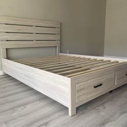 Must Go !! Queen Storage Bedframe - Optional Mattress Available, Quick & Free Delivery
