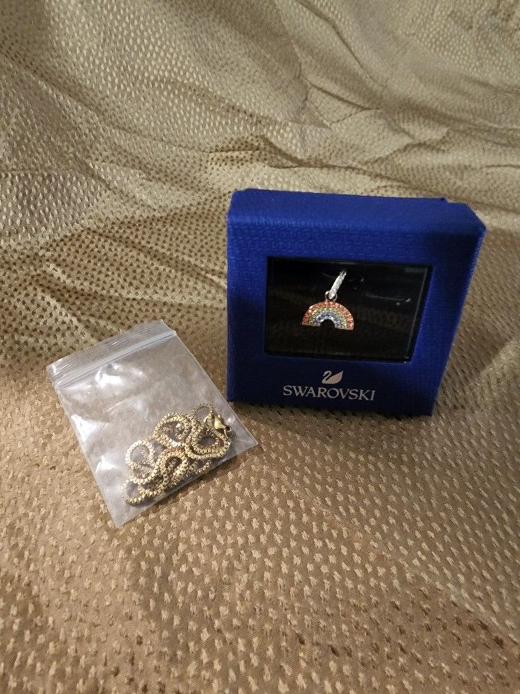 Swarovski Crystal Charm W Necklace