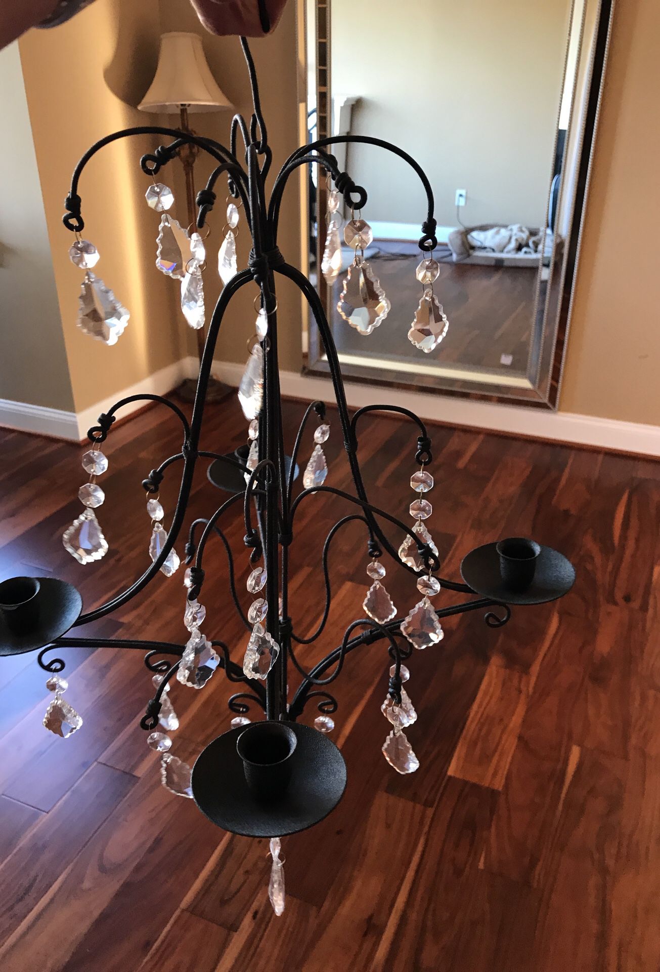 Iron crystal chandelier $25