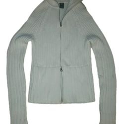 Vintage Y2K Gap Sweater Womans Small Collar Double Zipper Chunky Cropped Cotton