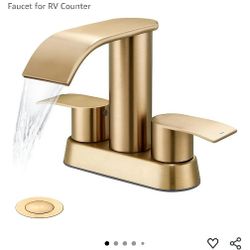 Ultimate Unicorn Bathroom Faucet for Sink Champagne Brown, 4 Inch Bathroom Sink Faucet for Sink 3 Hole or 2 Hole, 2 Handle Waterfall Faucet with Pop u