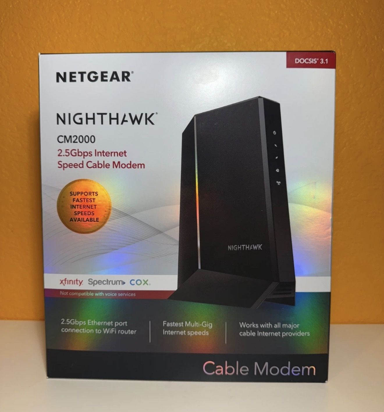Netgear Nighthawk CM2000 2.5Gbps Multi Gig Internet Speed Cable Modem DOCSIS 3.1 