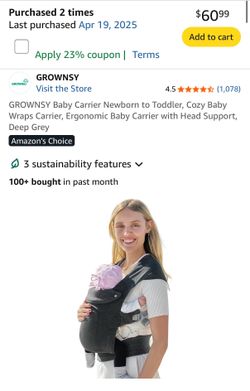GROWNSY Baby Carrier Newborn to Toddler