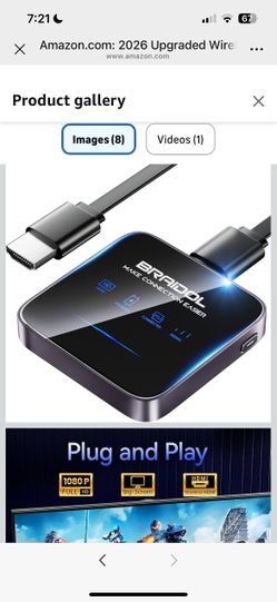 2026 Upgraded Wireless HDMI Display Dongle Adapter, Transmitter Streaming Media Video/Audio/File HDMI Wireless Extender from Smartphone,Laptop to HDTV