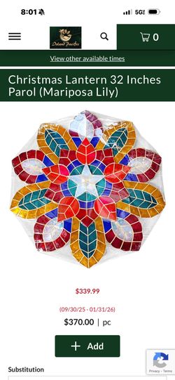 Filipino Capiz Parol $100