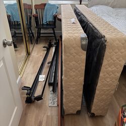 King Bed metal frame and box spring