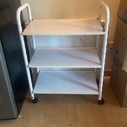 White Rolling Shelves 