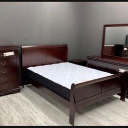 Financing Available 💥 Queen Size Dark Brown 6 Piece Bedroom Set By Ashley Furniture☄️ Brand New💯 Delivery Available👍 Bedroom👌