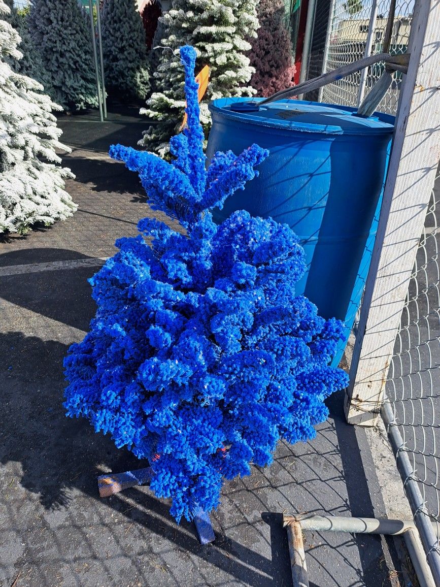 Flocked Christmas Trees 