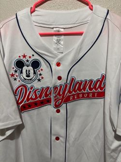 Disney Mickey Mouse Disneyland Resort Baseball Jersey X-Large Embroidered White