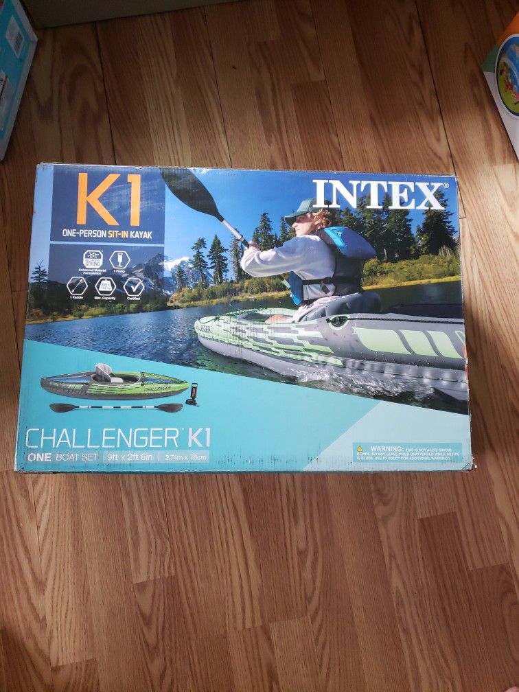 Photo Intex Inflatable Kayak K1 New Sealed