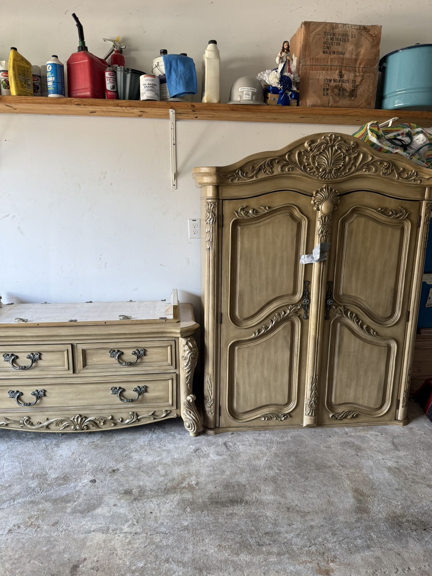 Wood Dresser + TV Stand in one