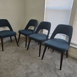 4 BLUE CHAIRS 