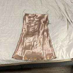 Unused, Rose Gold Open Back Party Dress, Spaghetti Strap, Short Juniors 