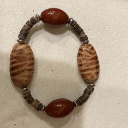 Ceramic and Wooden Beaded Bracelet