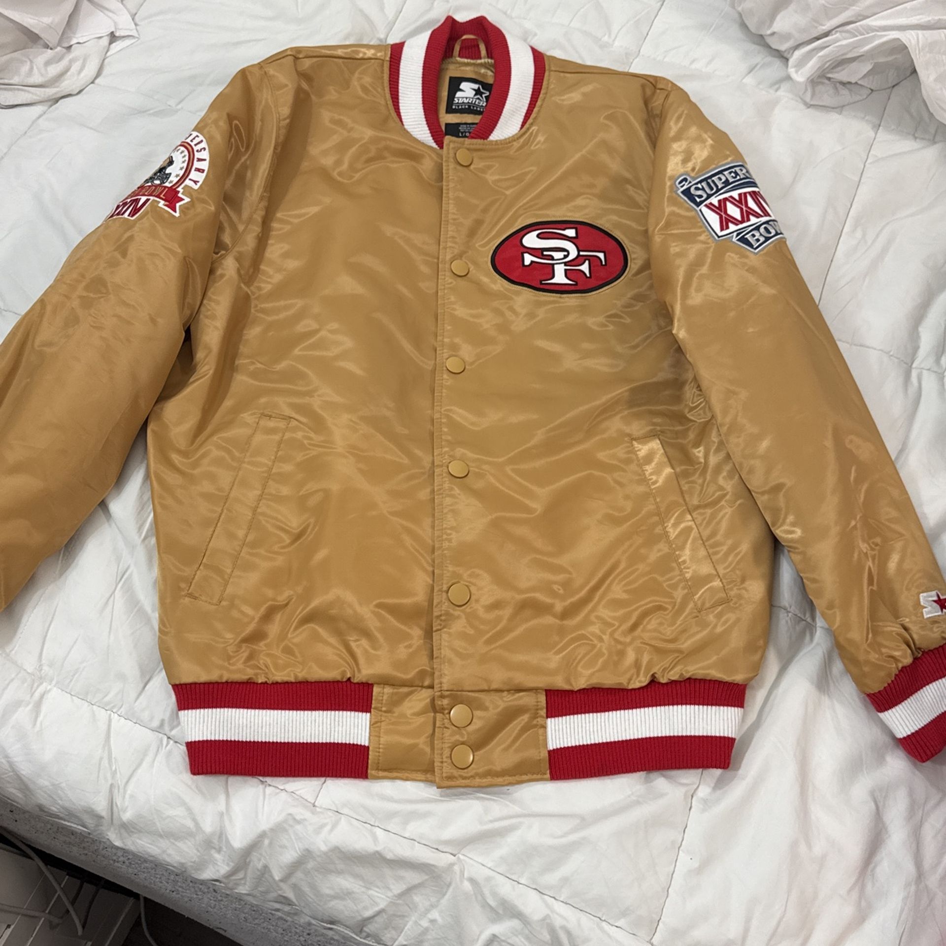 49ERS GOLD JACKET SZ L