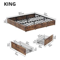 King bed frame with king mattress