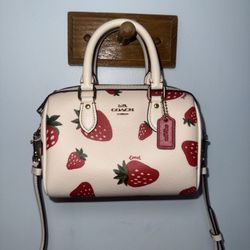 Coach Mini Rowan Crossbody in Wild Strawberry Print 
