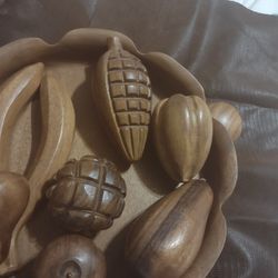 Amazing Hand Carved Fruit & Bowl