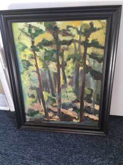 Oil Painting unsigned Wood scene