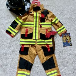 NEW Kids Size 7/8 Firefighter Halloween Costume 
