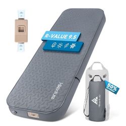 Hikenture 4" Thick Self Inflating Sleeping Pad, Foam & Air Camping Mattress, 9.5 R-Value Insulated Sleeping Mat, Portable All Season Camping Pad 