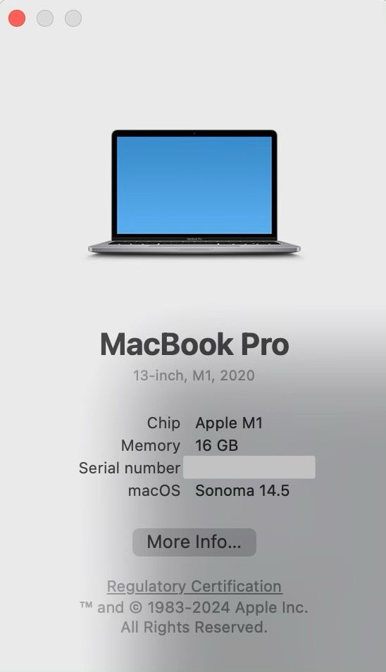 MacBook Pro M1 2020 1TB 16GB RAM