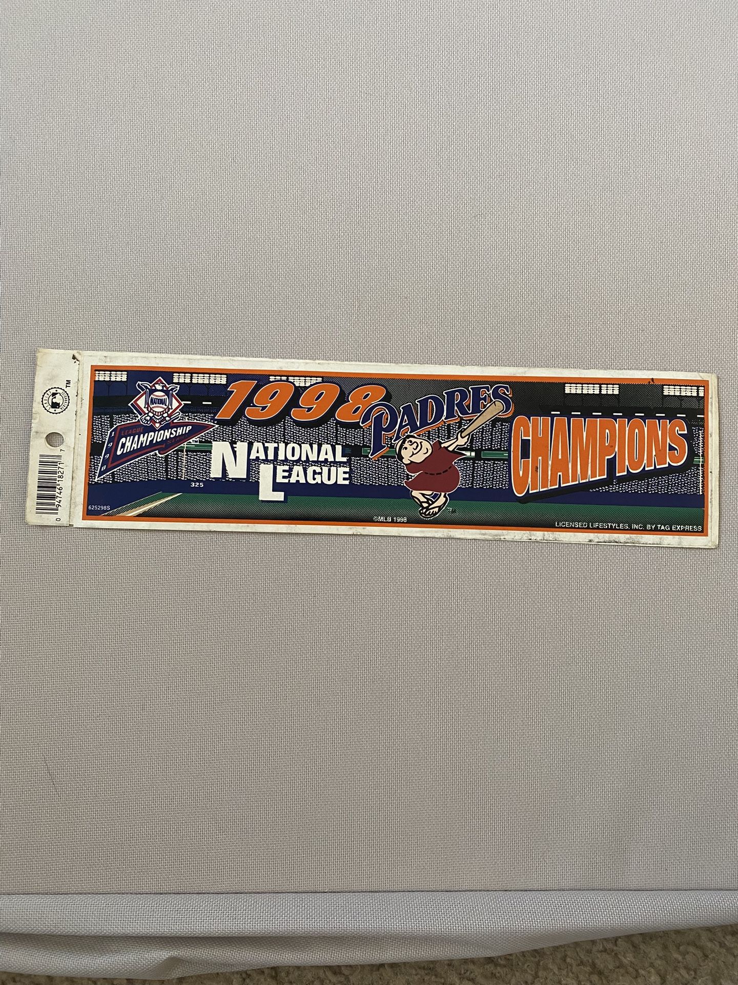 San Diego Padres Vintage 1998 National League Champions Bumper Sticker