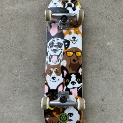 Enjoi Dog Collage Mid Complete Skateboard – 7.375” x 29.8” (Lightly Used) 